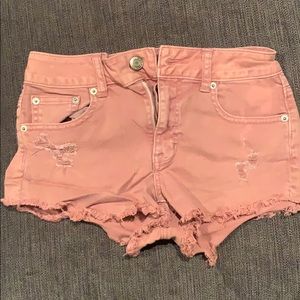 American Eagle dusty rose jean shorts